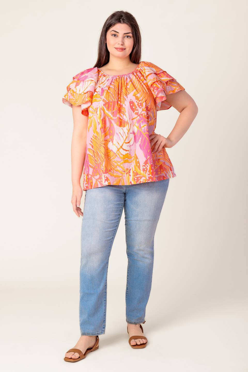 EVENING GLOW PINK WOVEN TOP Flying Tomato