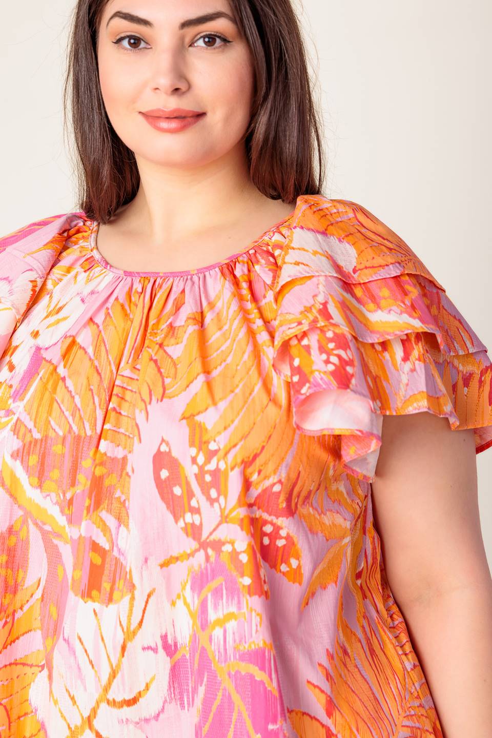 EVENING GLOW PINK WOVEN TOP Flying Tomato