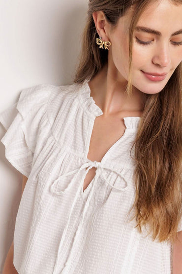 CLOSE TO PERFECTION RUFFLED TOP