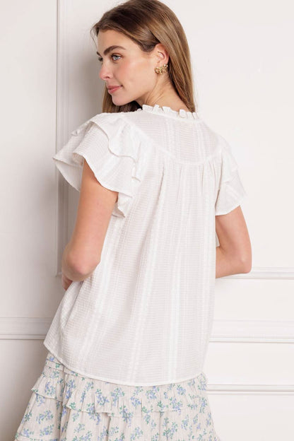 CLOSE TO PERFECTION RUFFLED TOP