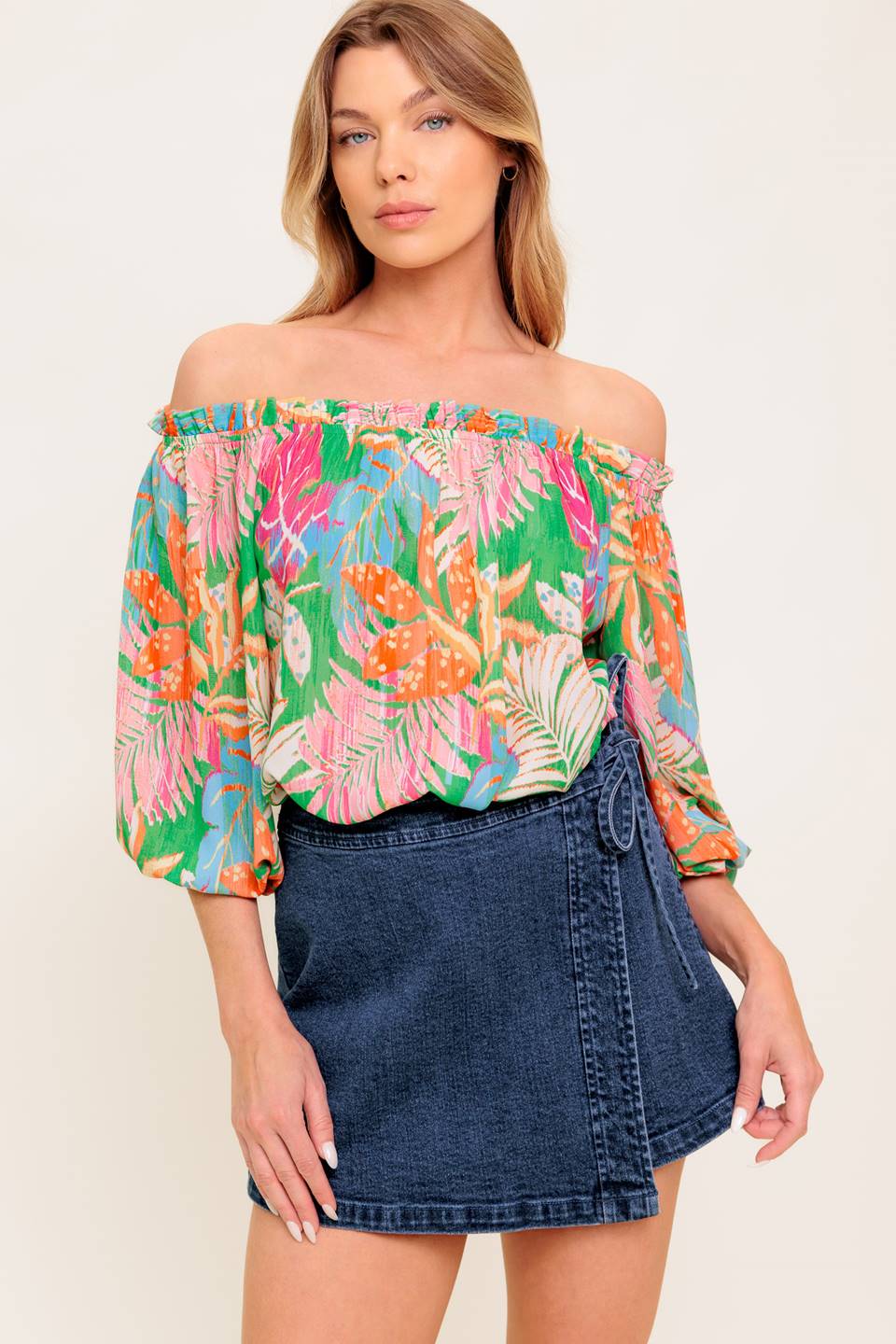 LOVING VOW GREEN WOVEN TOP Flying Tomato