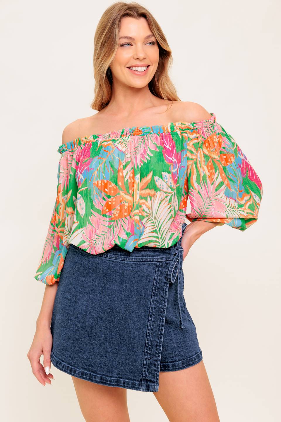 LOVING VOW GREEN WOVEN TOP Flying Tomato