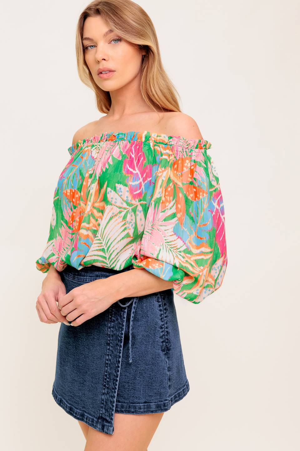 LOVING VOW GREEN WOVEN TOP Flying Tomato