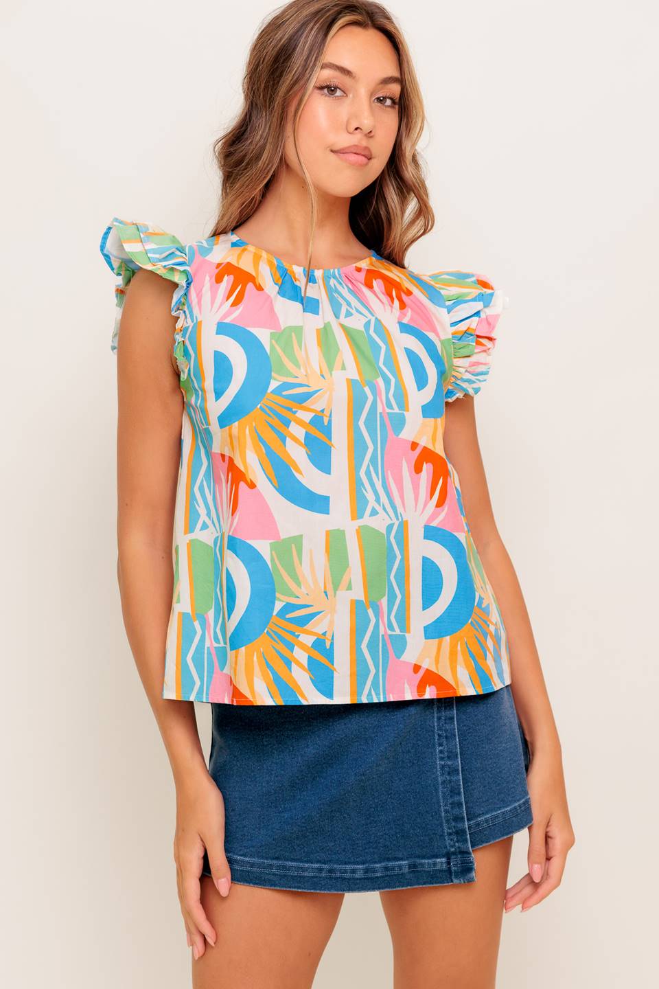 VACATION STATE OF MIND WOVEN TOP Flying Tomato