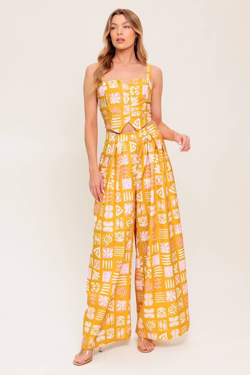 PRETTY MEADOW WOVEN TOP AND PANT SET Flying Tomato