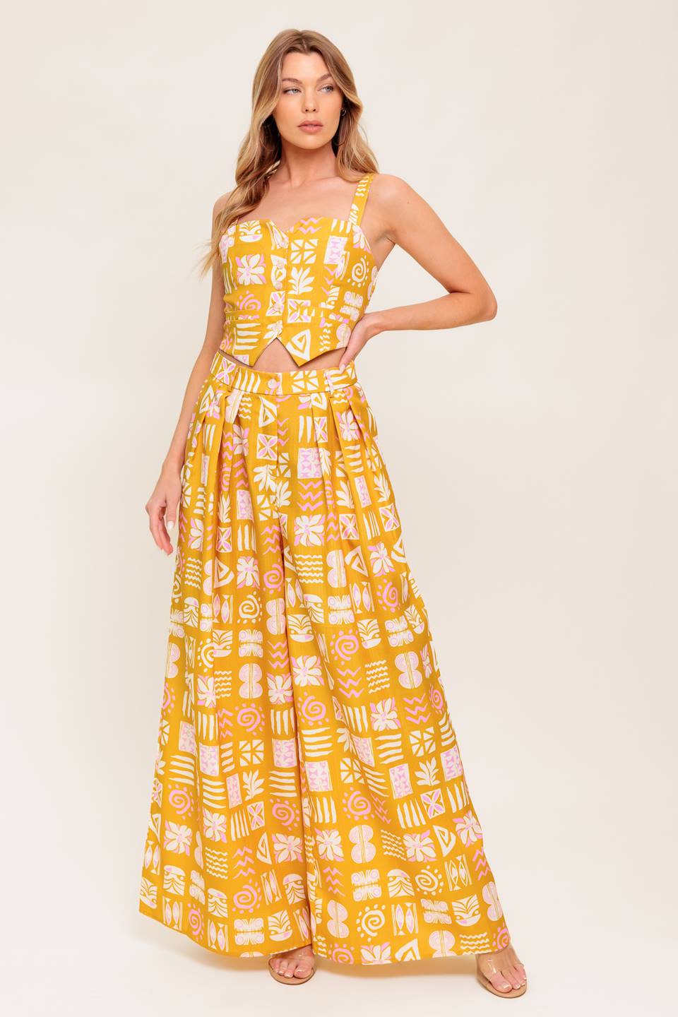 PRETTY MEADOW WOVEN TOP AND PANT SET Flying Tomato