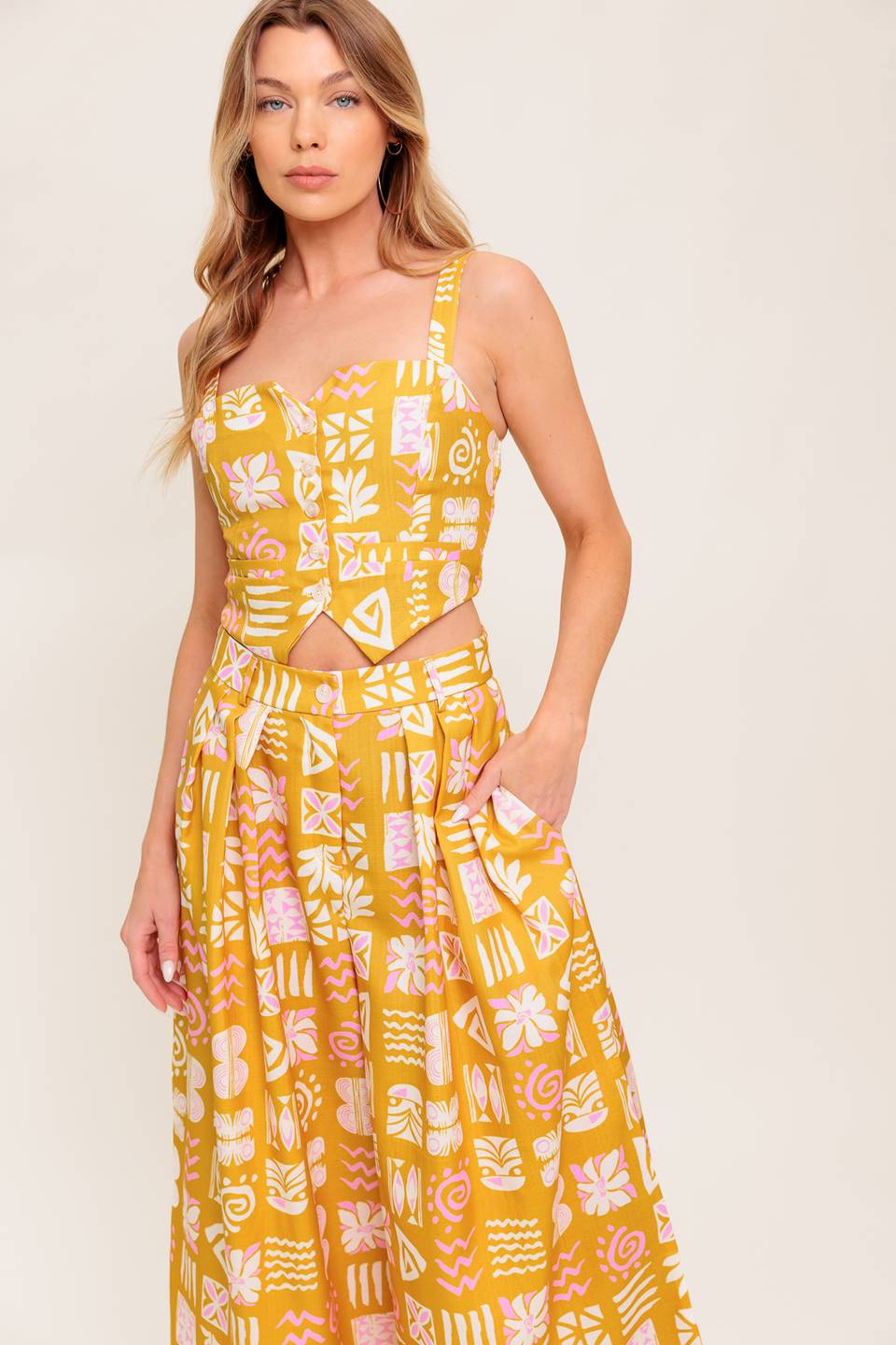 PRETTY MEADOW WOVEN TOP AND PANT SET Flying Tomato