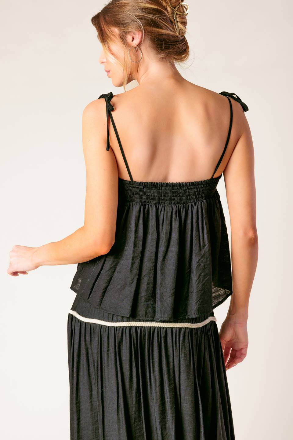 DIVIDE AND CONTOUR WOVEN TOP AND SKIRT SET Flying Tomato