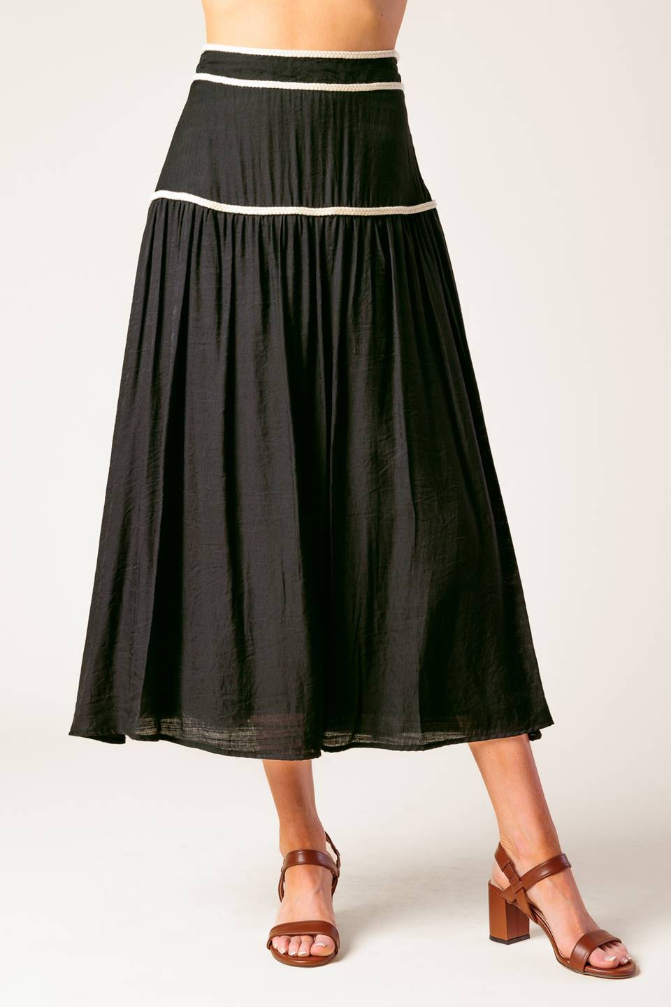 DIVIDE AND CONTOUR WOVEN TOP AND SKIRT SET Flying Tomato