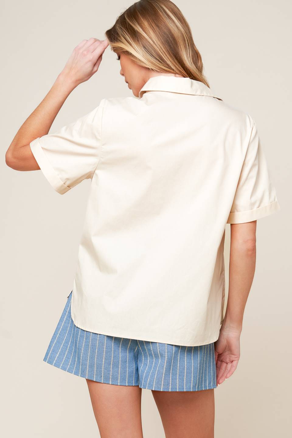 LAYTON CREAM WOVEN TOP Flying Tomato