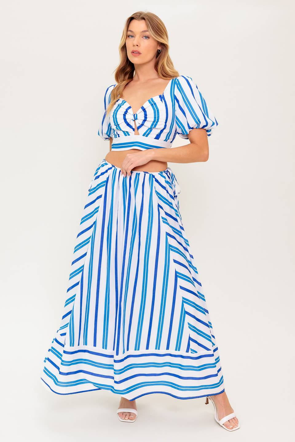 GARDEN WHISPERS WOVEN TOP AND SKIRT SET Flying Tomato