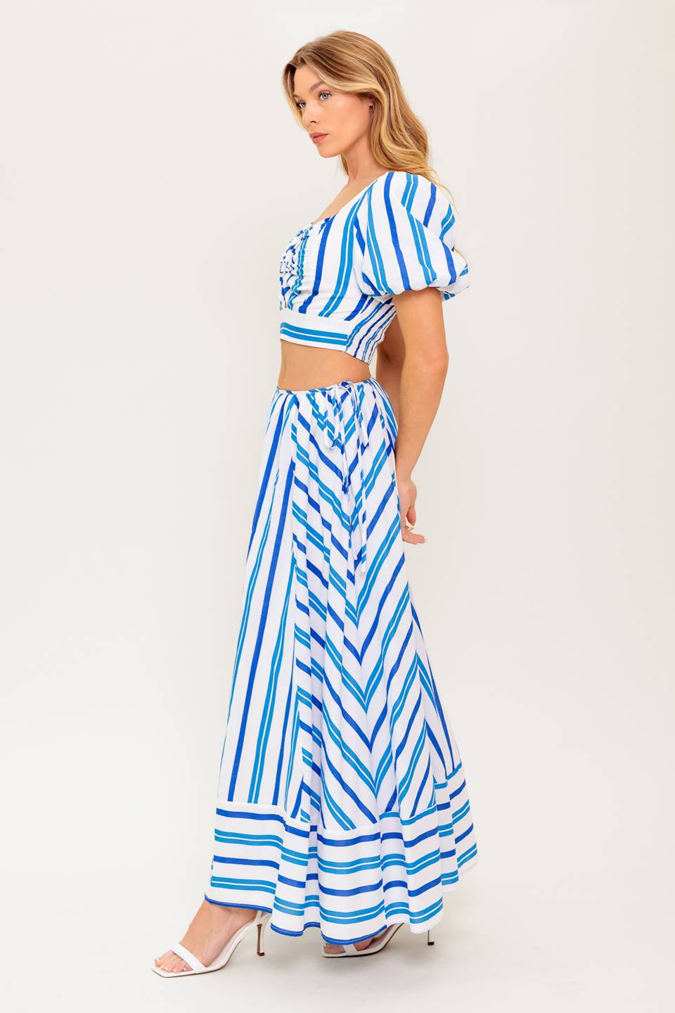 GARDEN WHISPERS WOVEN TOP AND SKIRT SET Flying Tomato