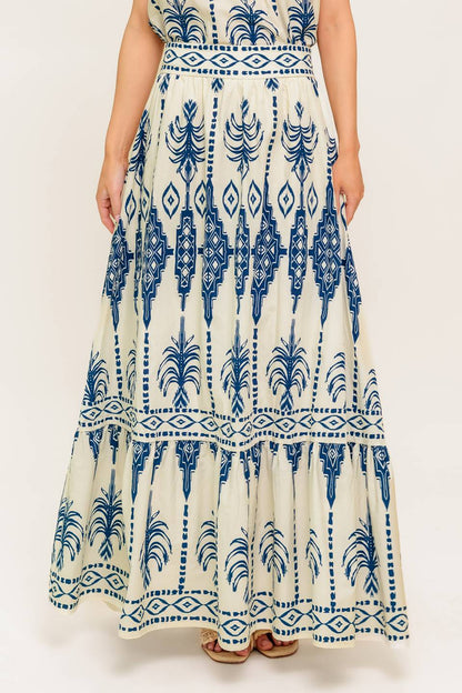 FLORAL RHYTHM WOVEN TOP AND SKIRT SET