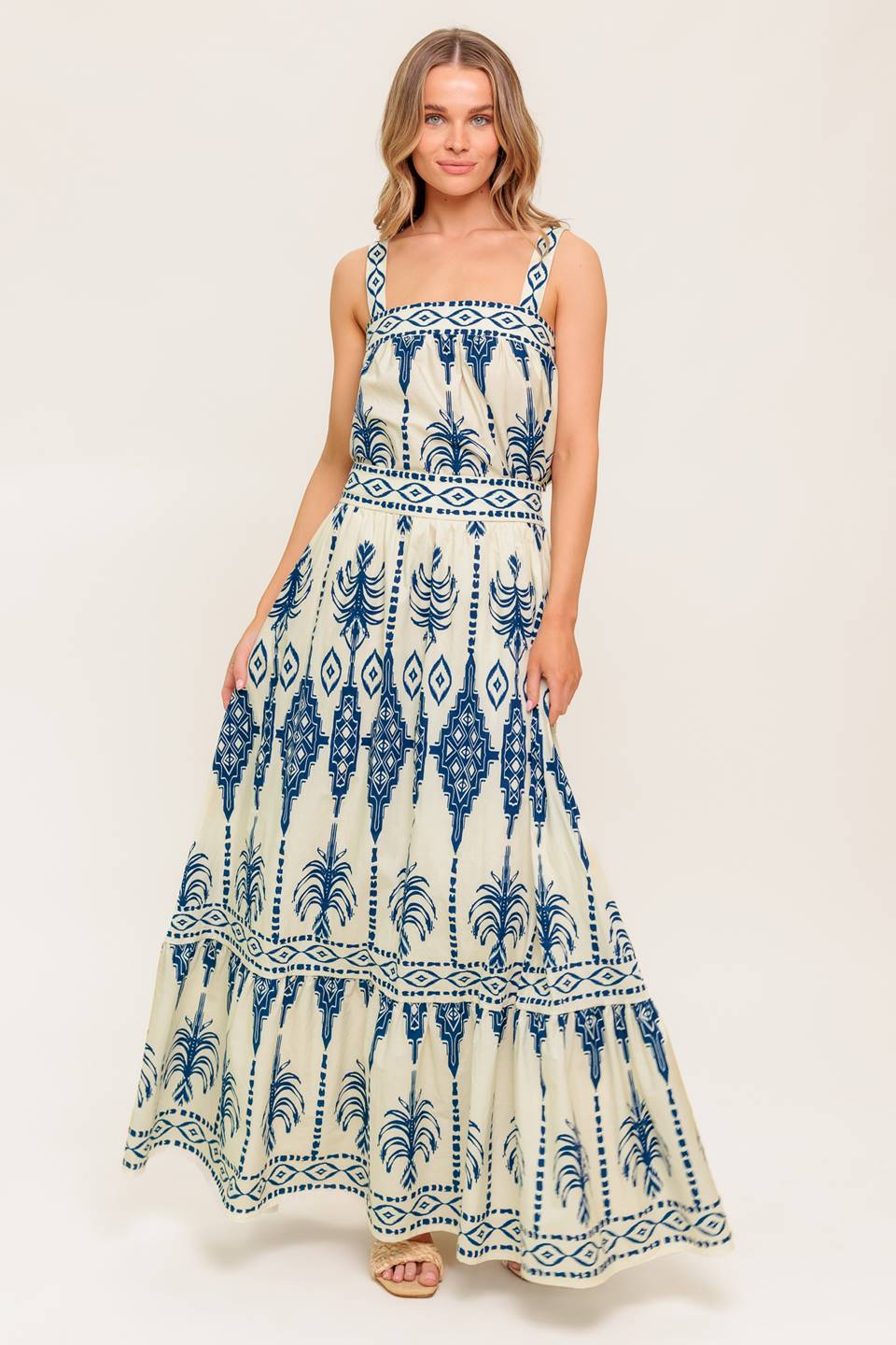 FLORAL RHYTHM WOVEN TOP AND SKIRT SET Flying Tomato