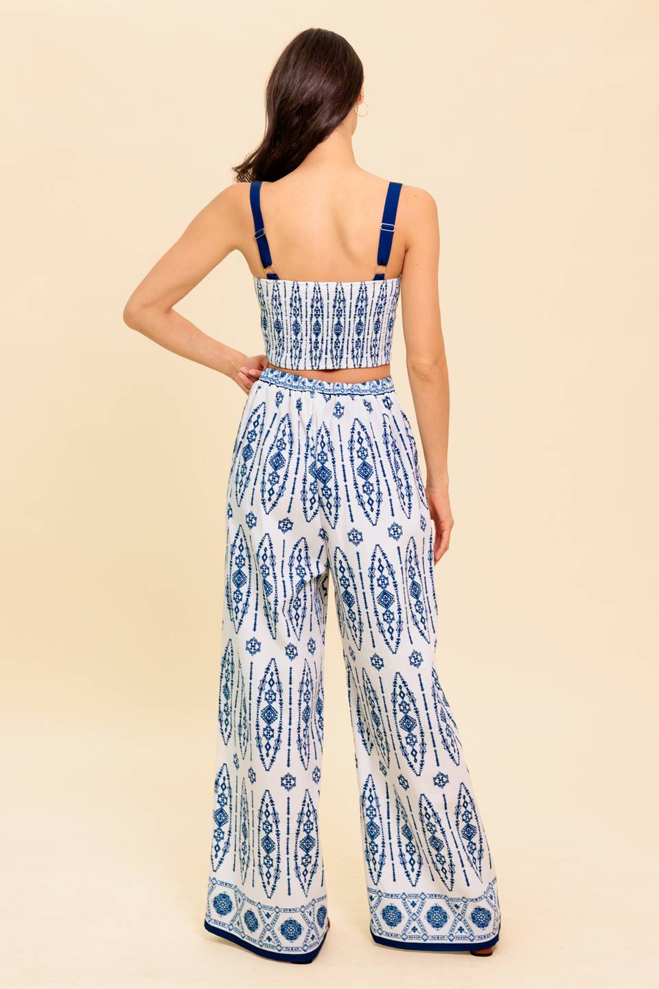 MODERN APPROACH NAVY WOVEN TOP AND PANT SET Flying Tomato