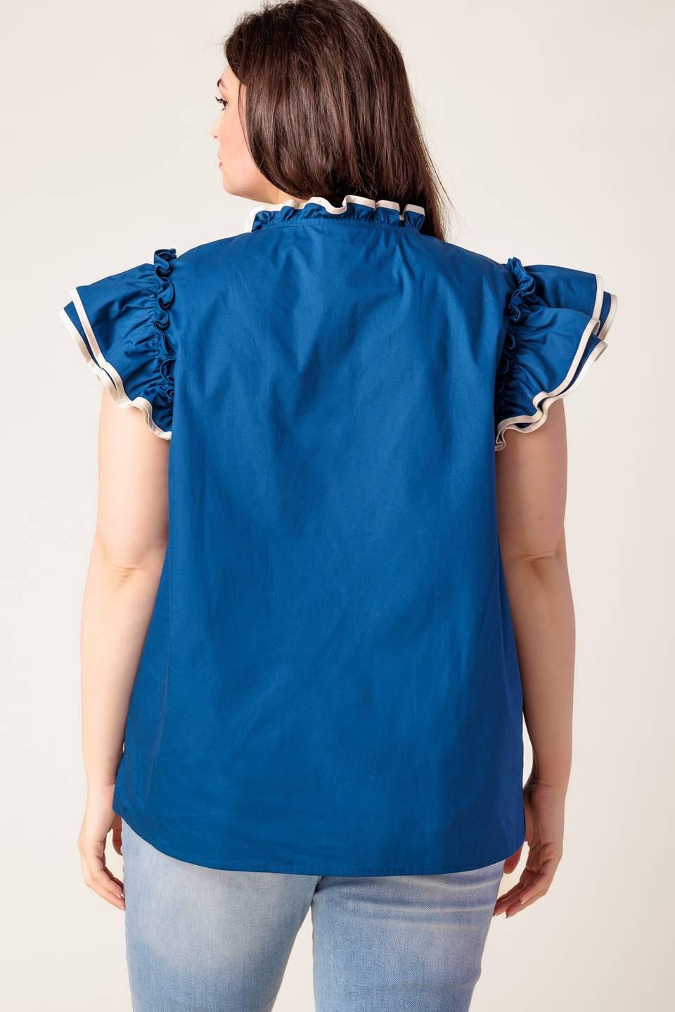 Flying Tomato THE TIME IS RIGHT WOVEN TOP styled as part of a complete, versatile and fashionable ensemble.