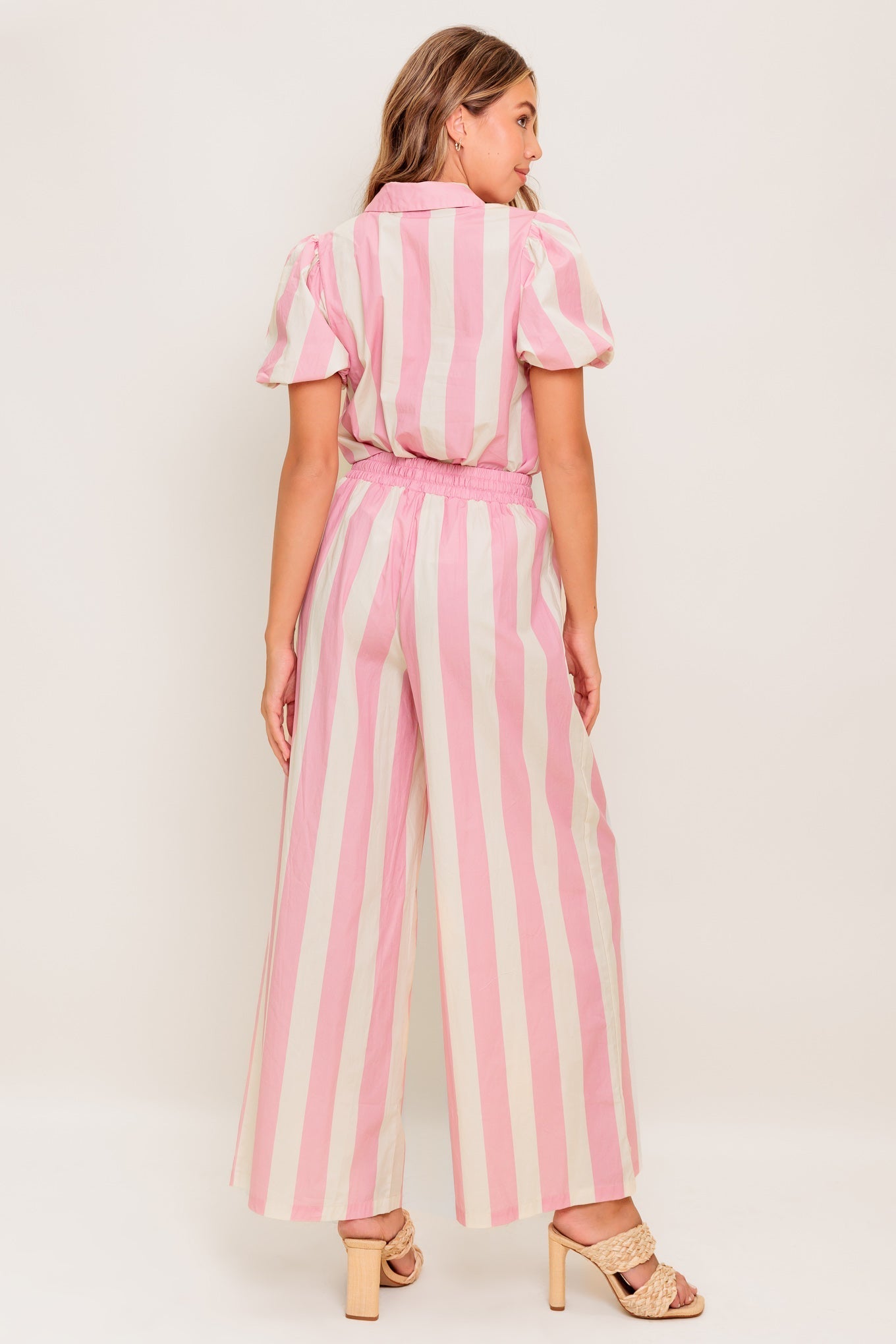 WINK & WALK STRIPE WOVEN TOP AND PANT SET Flying Tomato