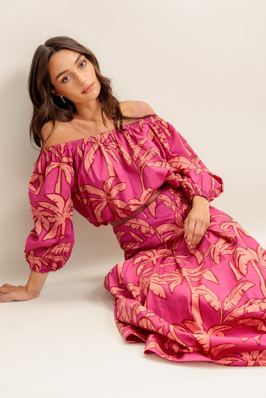 PARADISE MATCH WOVEN TOP AND SKIRT SET Flying Tomato