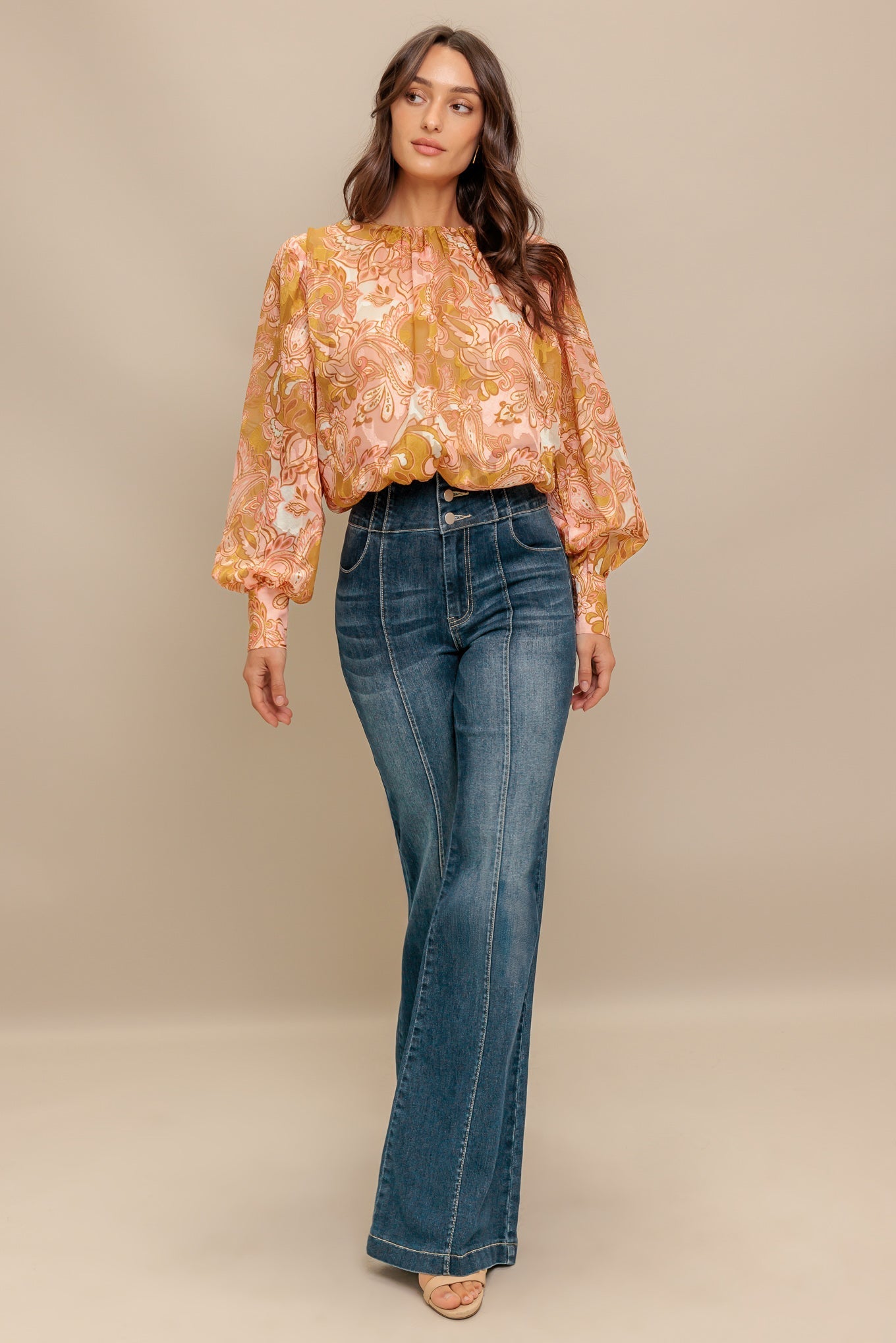 PAISLEY BREEZE  WOVEN JACQUARD TOP Flying Tomato