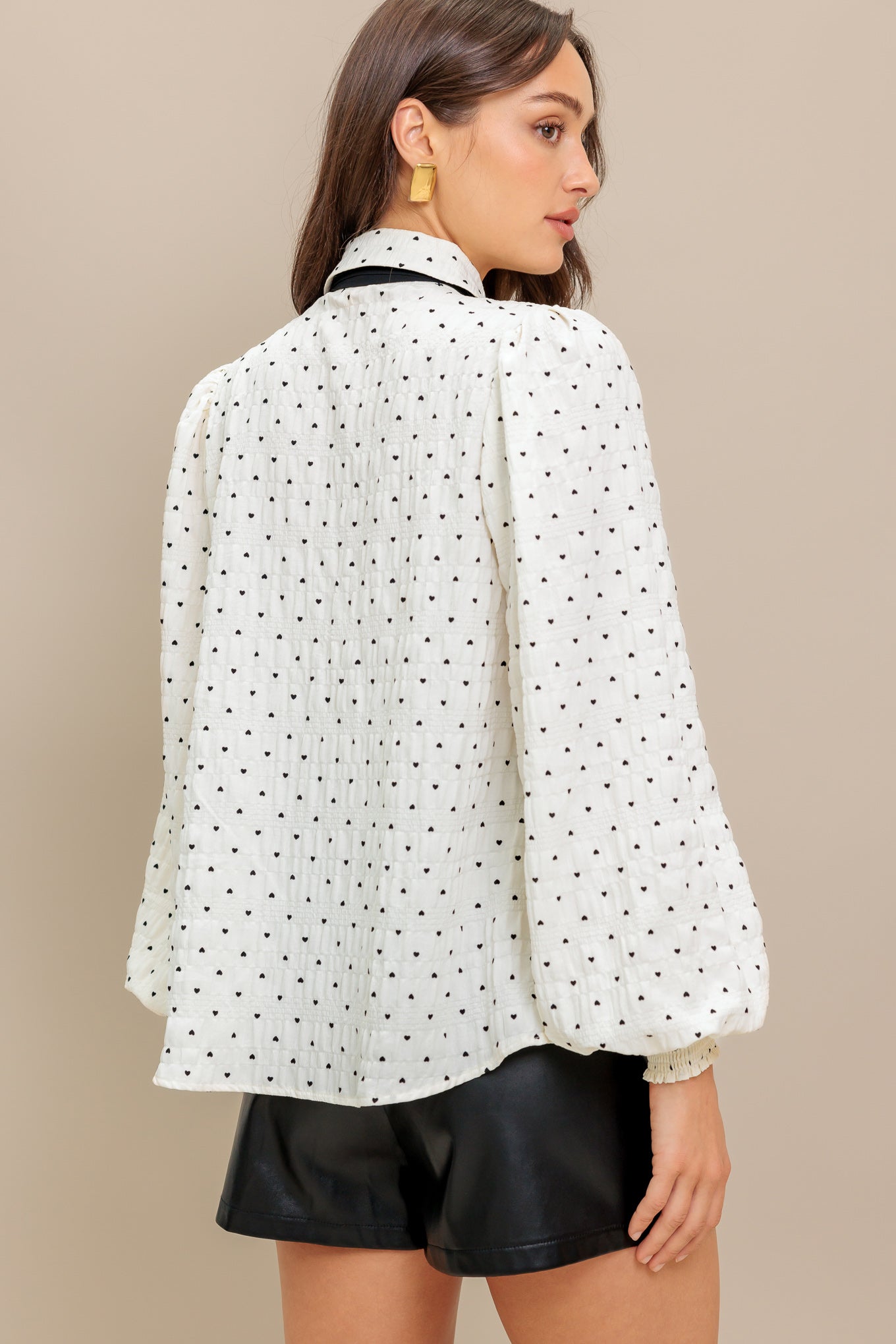 ROMANCE STITCH IVORY WOVEN TOP Flying Tomato