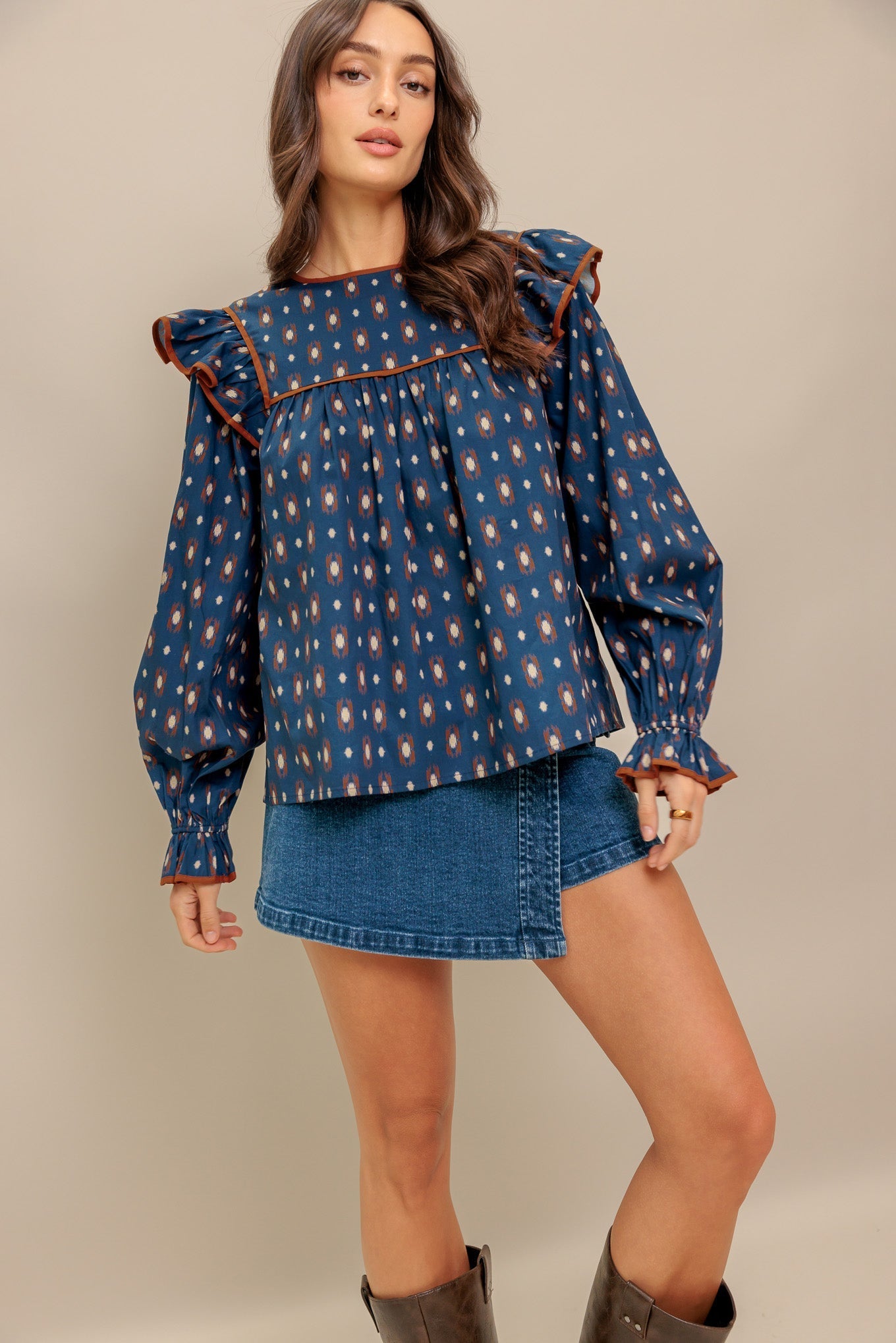 WESTERN CHARM  WOVEN TOP Flying Tomato