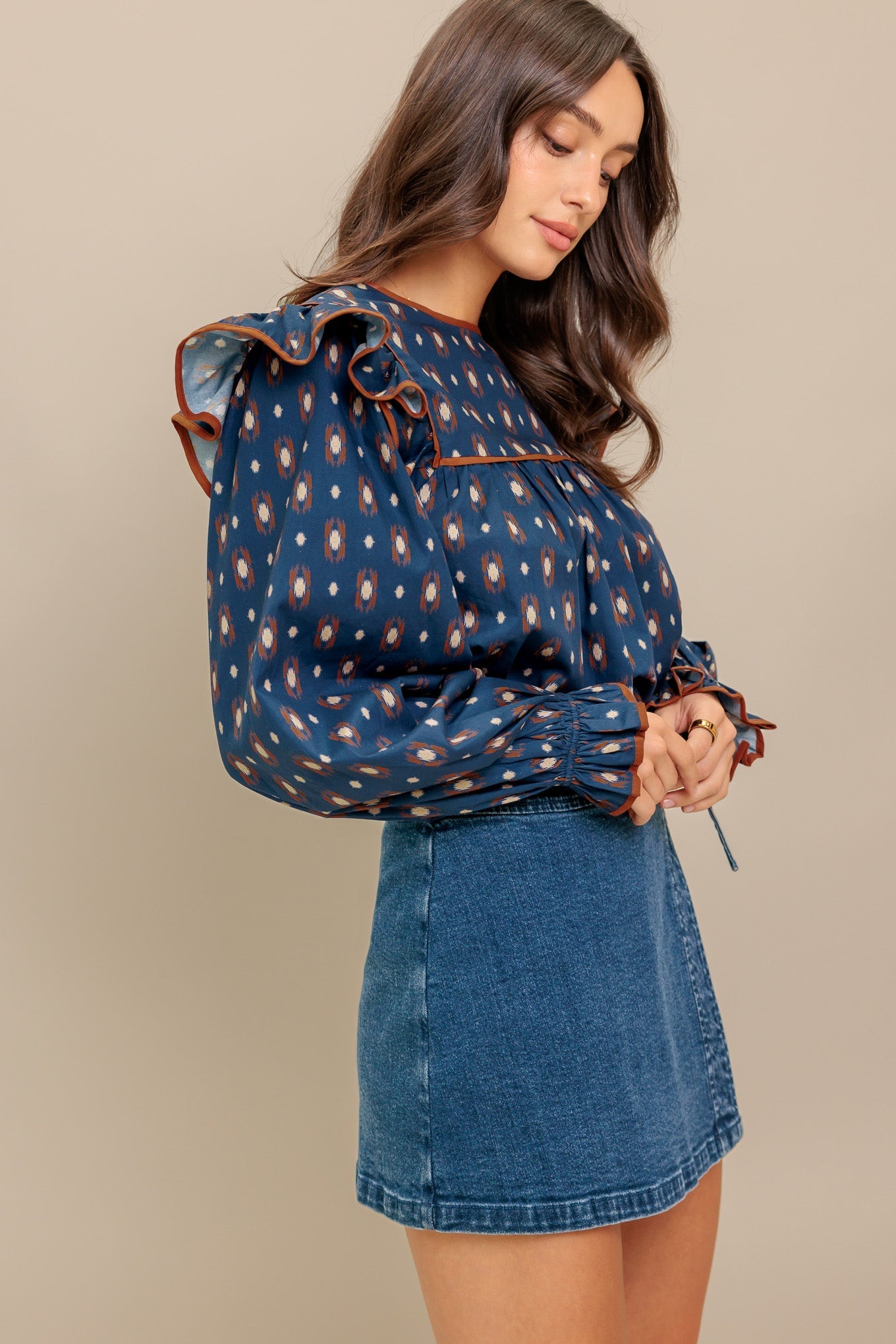 WESTERN CHARM  WOVEN TOP Flying Tomato