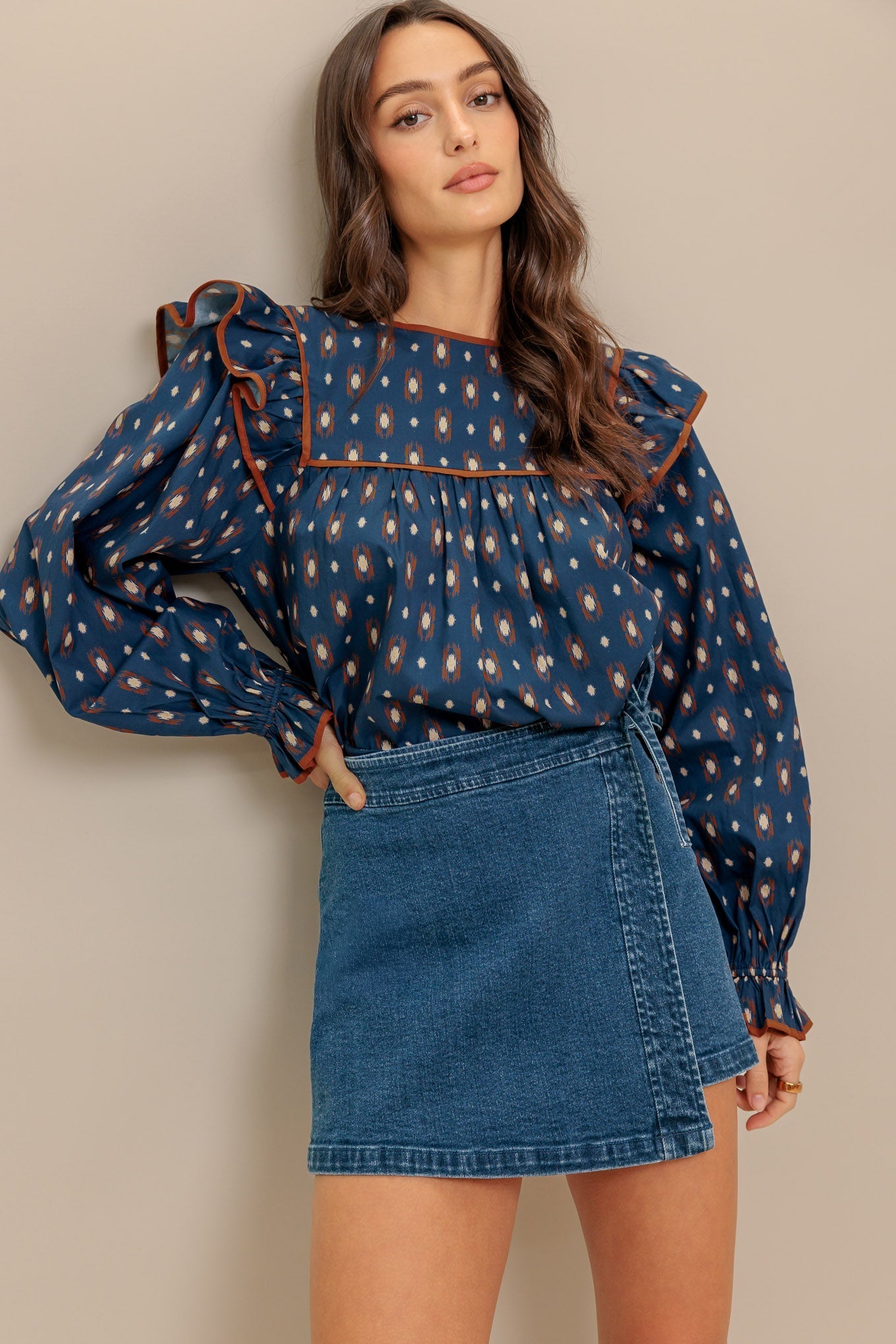 WESTERN CHARM  WOVEN TOP Flying Tomato