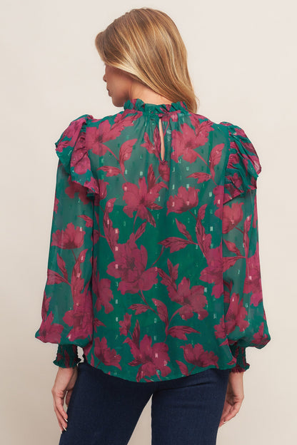 POETIC GARDEN WOVEN TOP