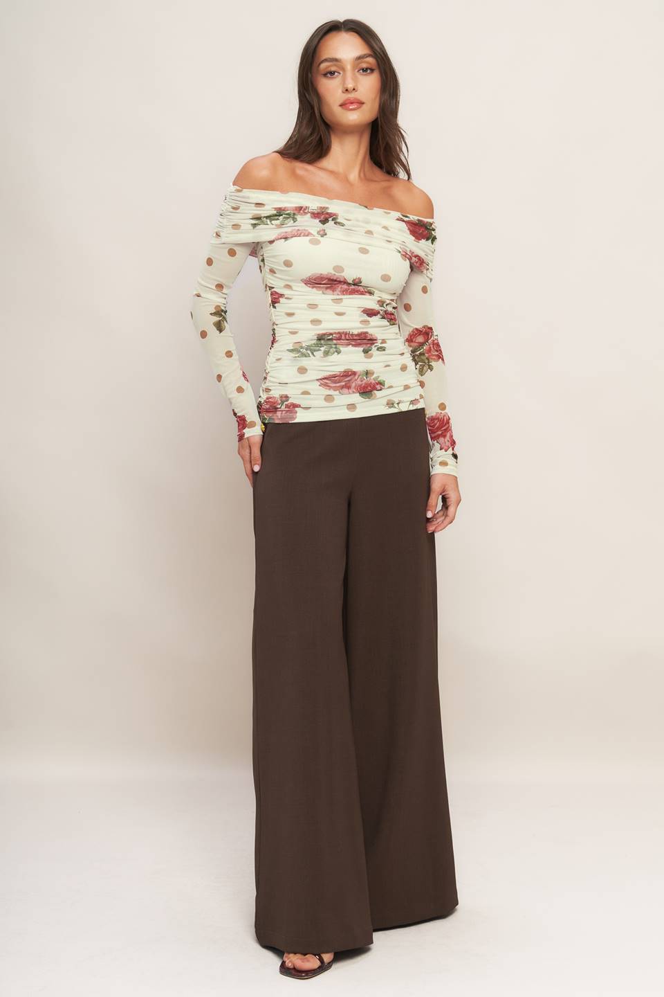 CREAM & BLOOM DELIGHT POWER MESH TOP Flying Tomato