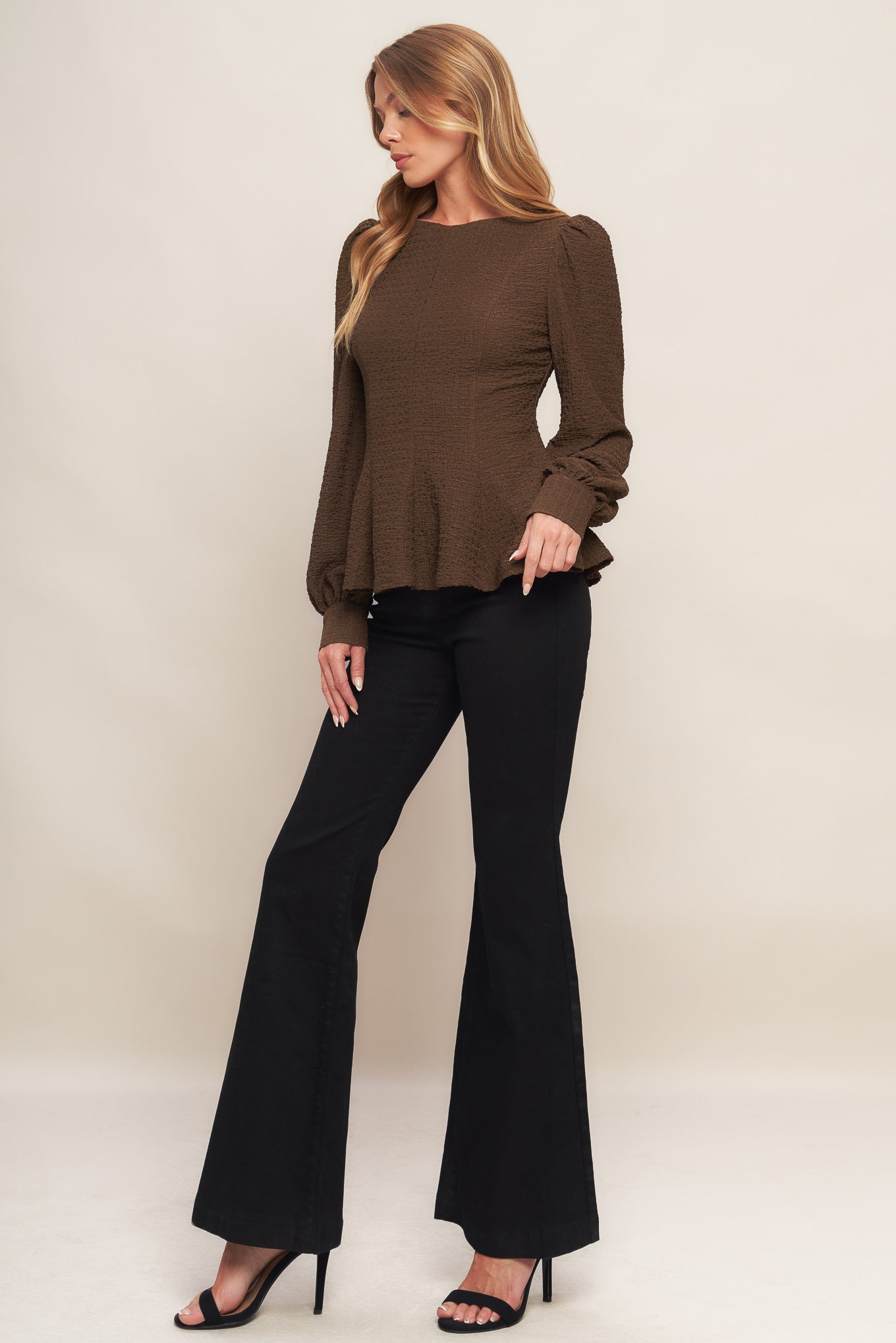 COFFEE DATE BROWN WOVEN TOP Flying Tomato