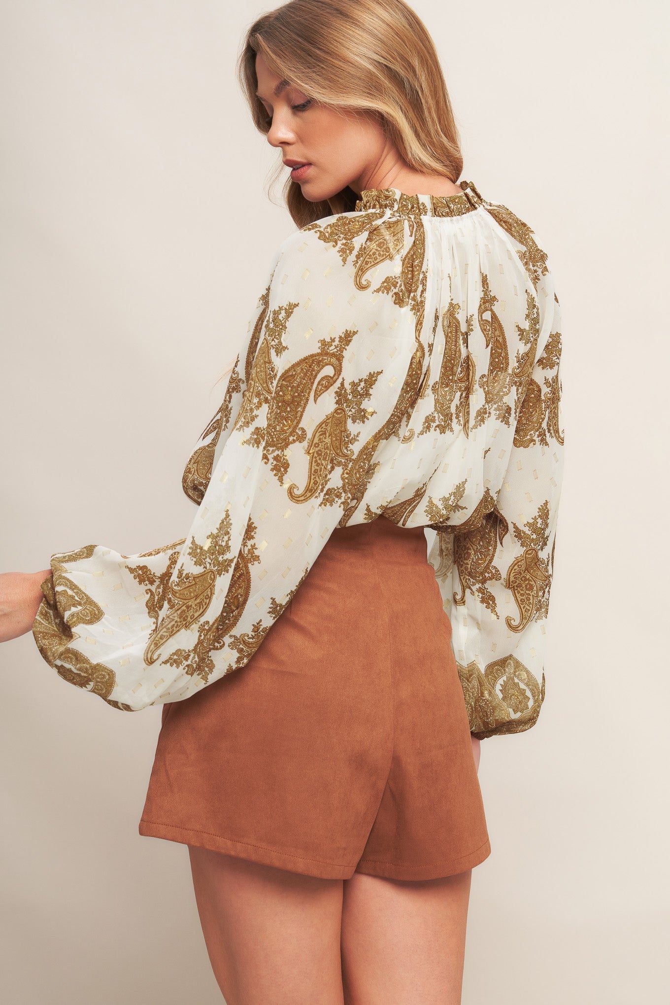 MOROCCAN SPICE IVORY WOVEN TOP Flying Tomato