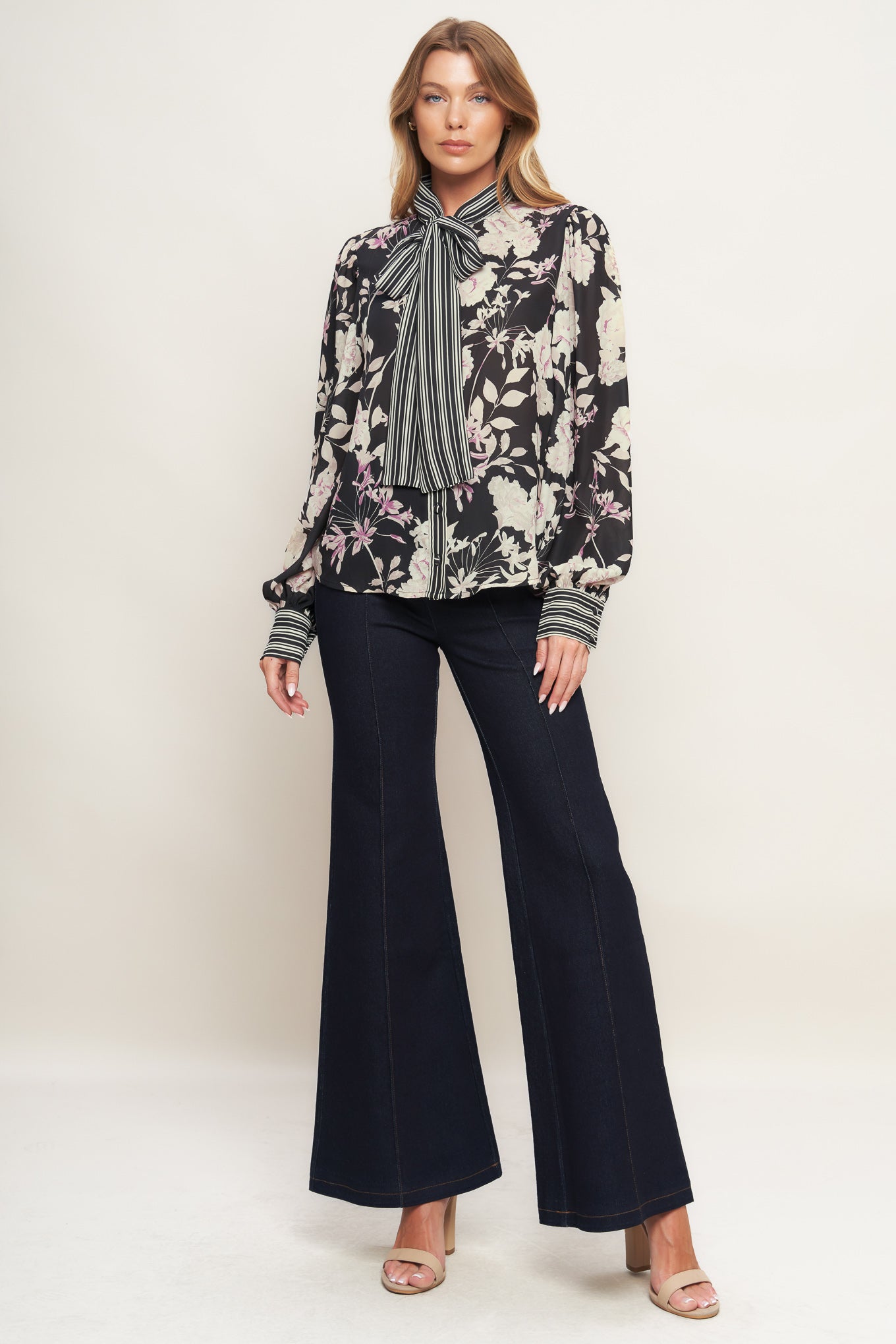 GARDEN GLAM BLACK WOVEN TOP Flying Tomato