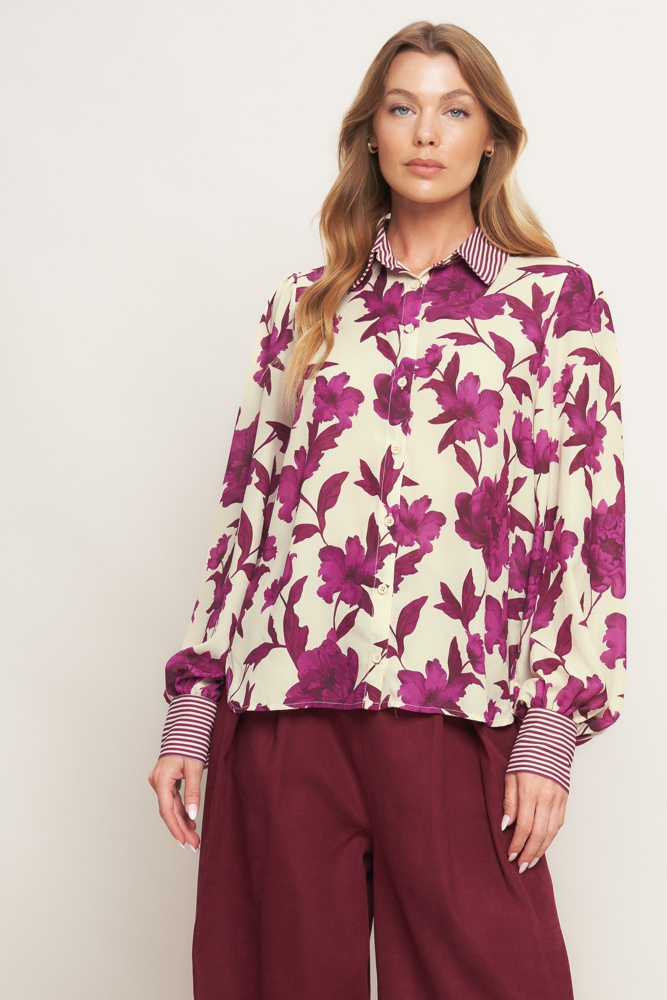 SWEET BOTANICAL CHARM WOVEN TOP Flying Tomato