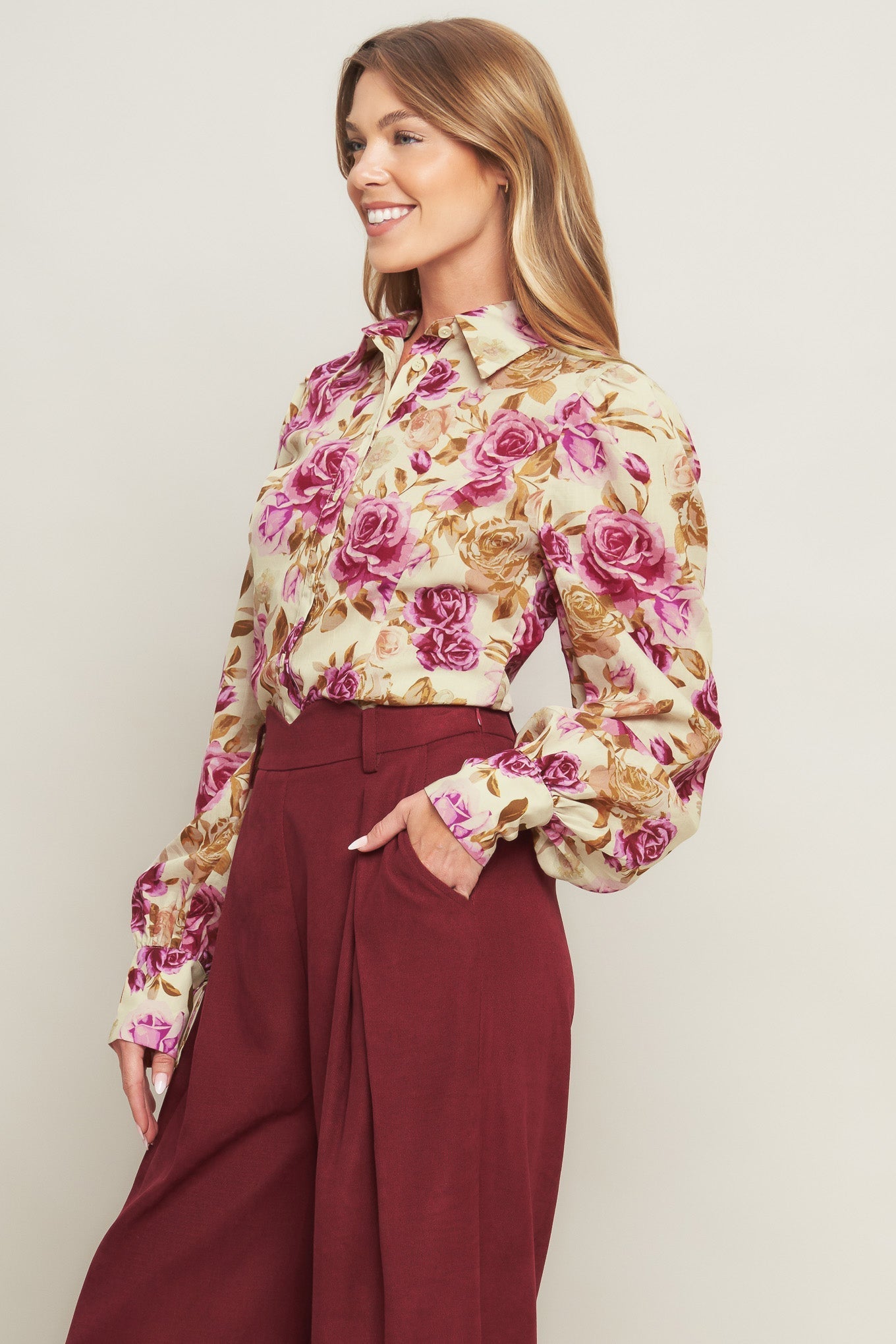 PARISIAN ROSE DREAM WOVEN TOP Flying Tomato