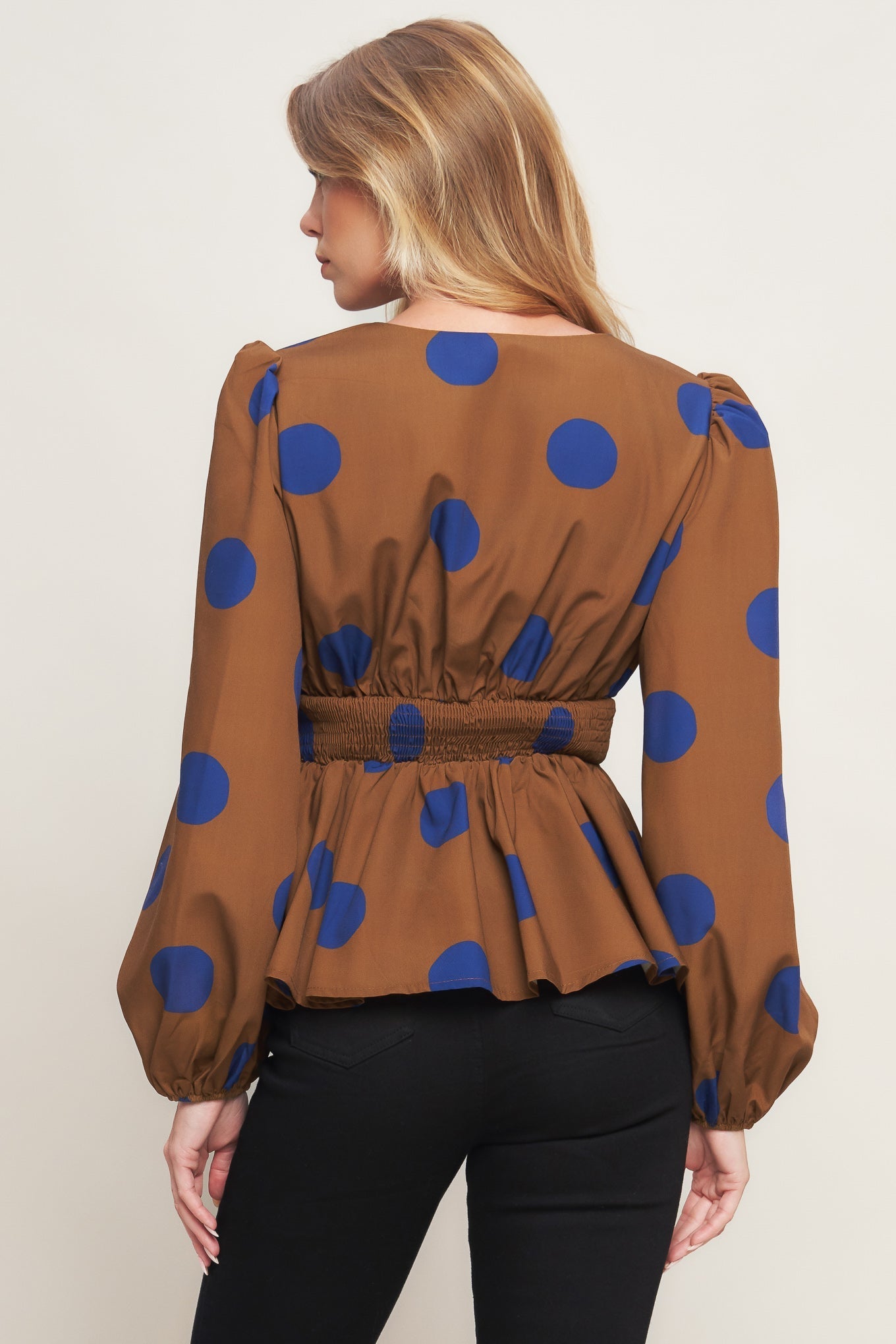 BLUE MOON DOTS WOVEN TOP Flying Tomato