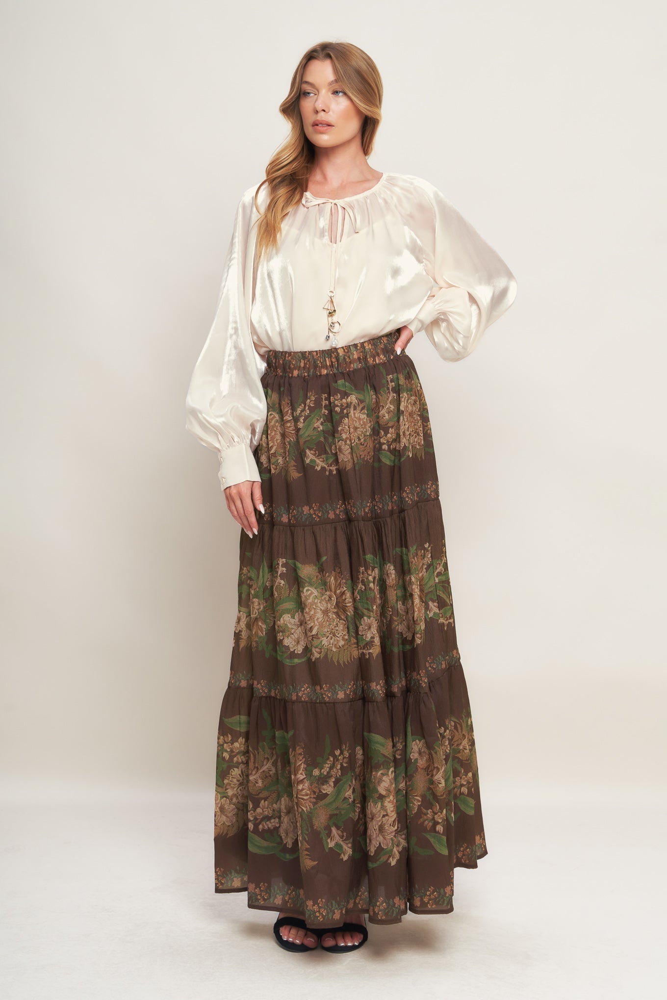 ETERNAL PEARL CHARM WOVEN PEASANT TOP Flying Tomato