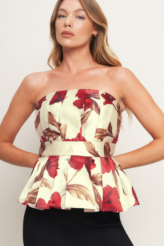 HOLIDAY BLOSSOM WOVEN TOP Flying Tomato