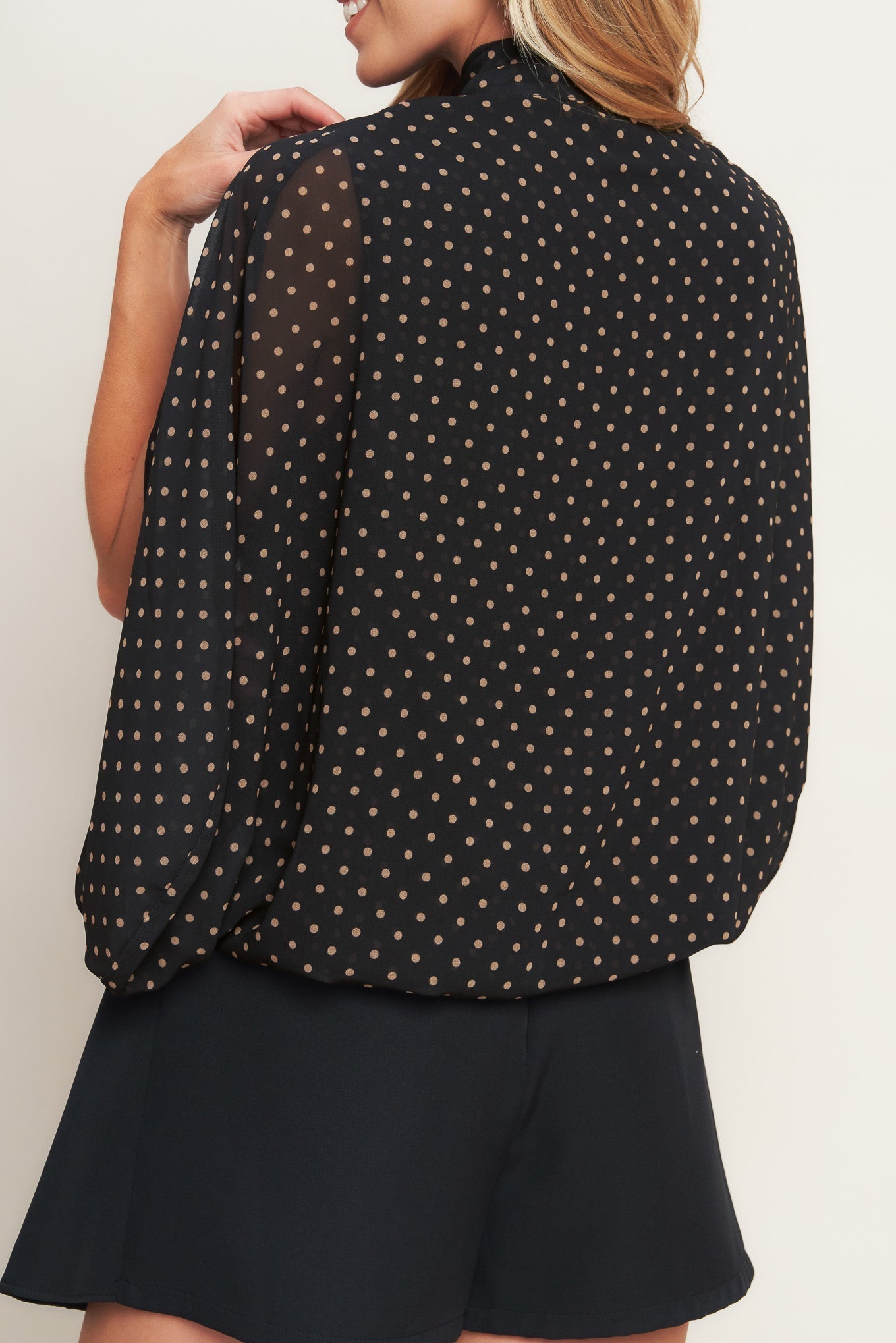 MIDNIGHT DOT CHIC WOVEN TOP Flying Tomato