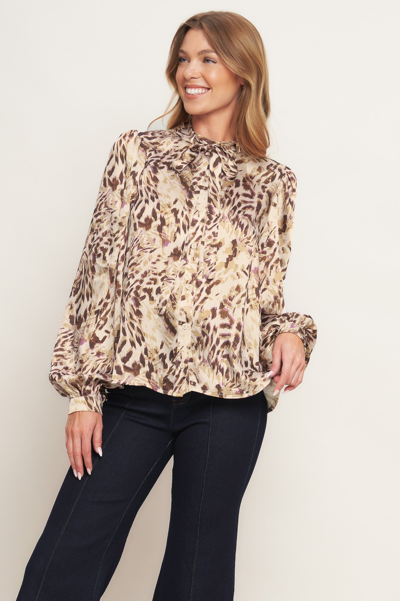 WILD CHIC CREAM WOVEN TOP Flying Tomato