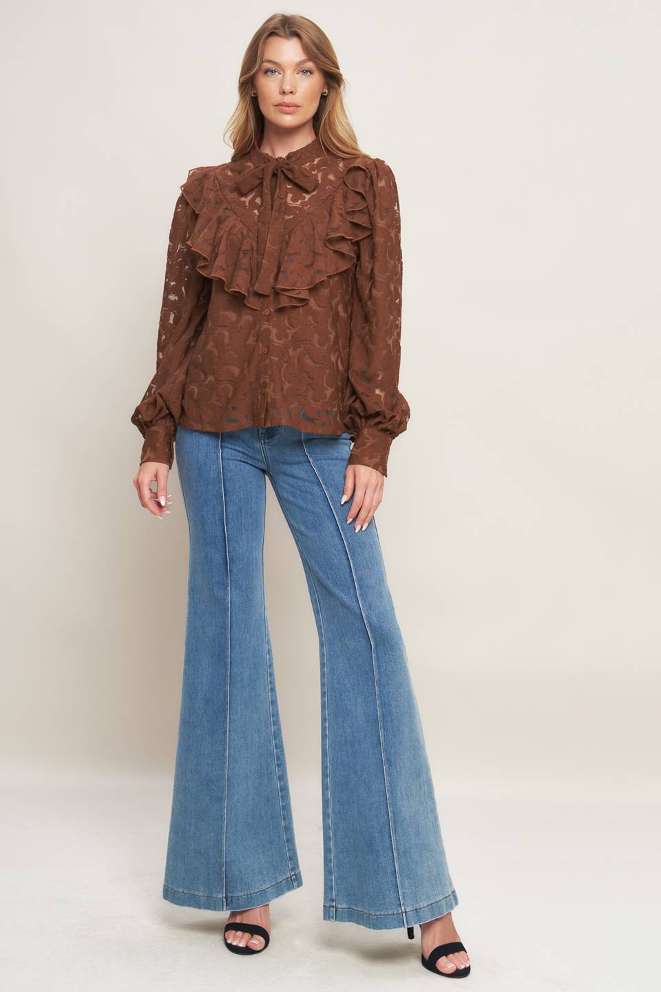 ROMANTIC SHADE WOVEN LACE TOP Flying Tomato