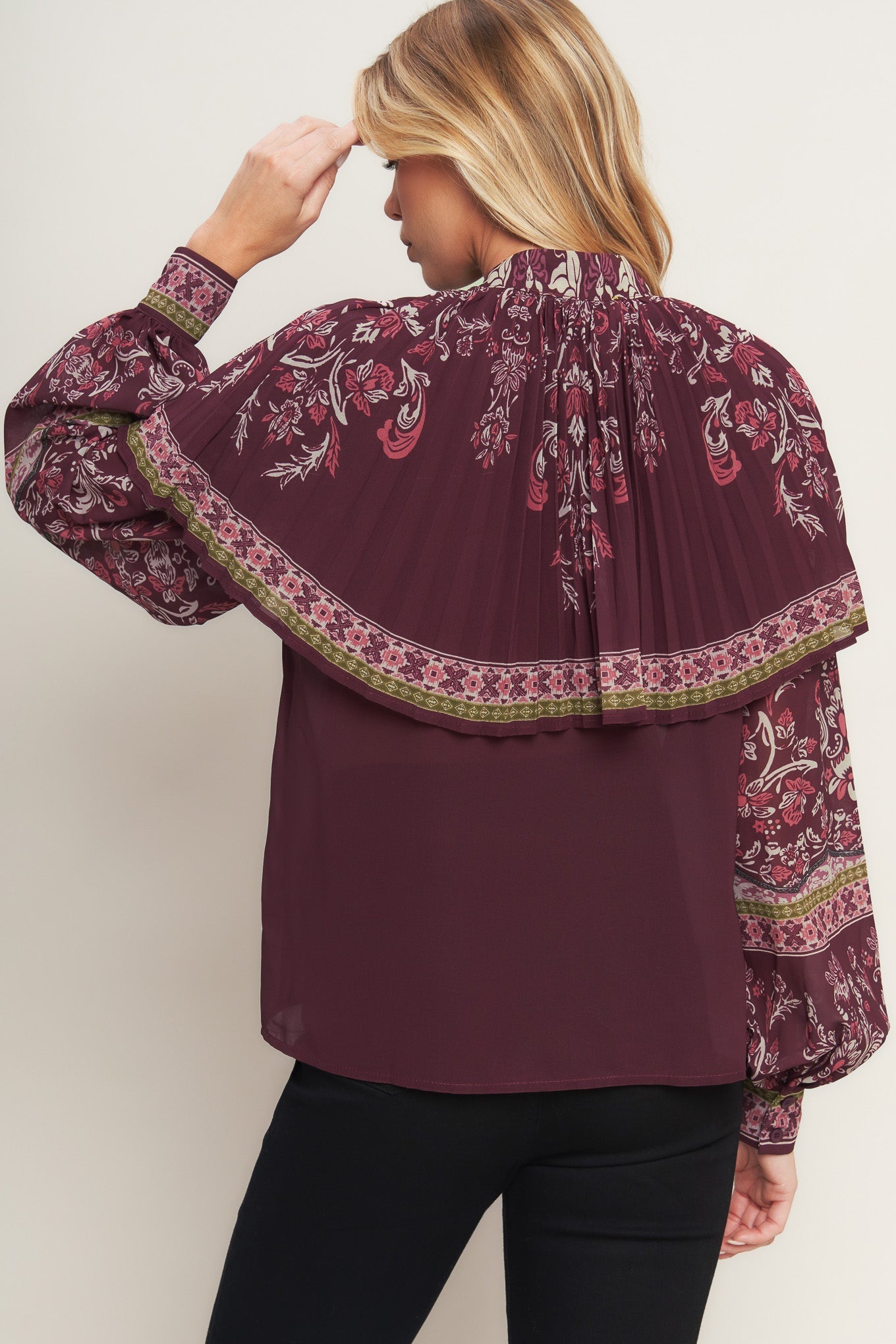 AZTEC CHERRY WOVEN TOP Flying Tomato