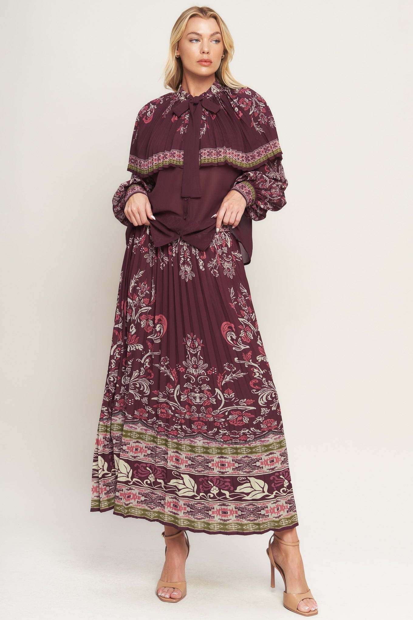 AZTEC CHERRY WOVEN TOP Flying Tomato