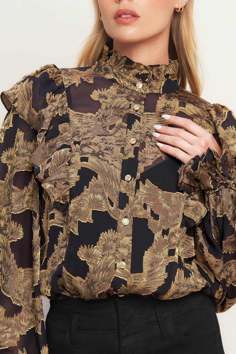 SHADOW GLINT WOVEN TOP Flying Tomato