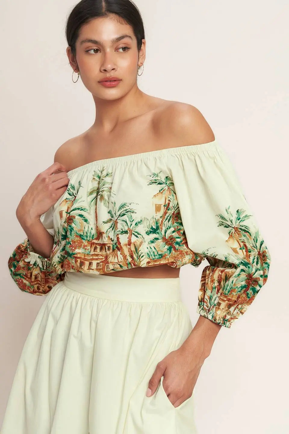 ISLAND TIME ONLY WOVEN CROP TOP Flying Tomato