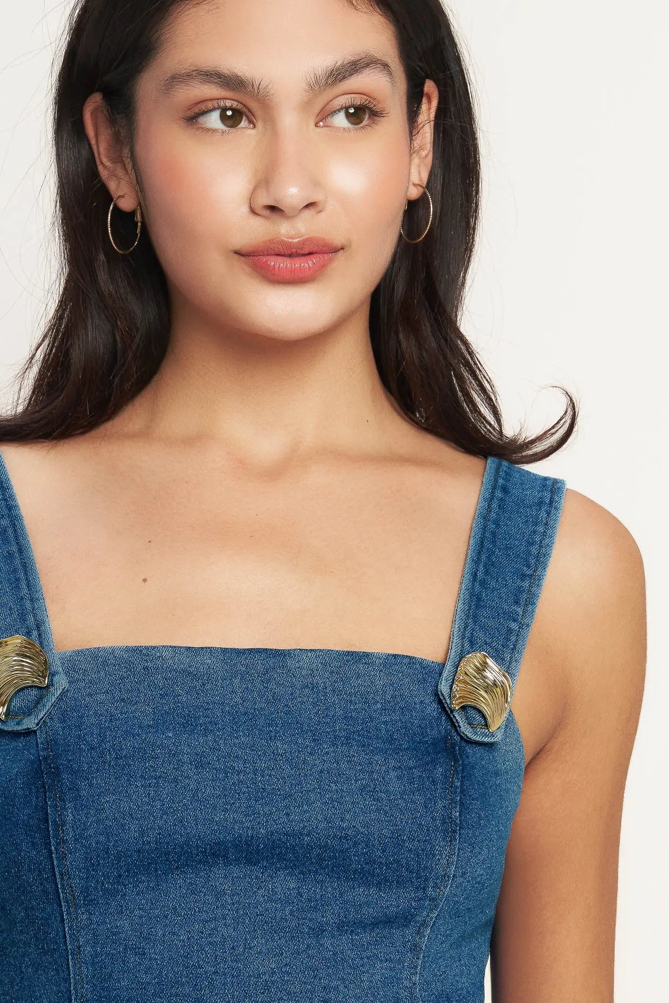 SWEET DENIM PEPLUM TOP Flying Tomato