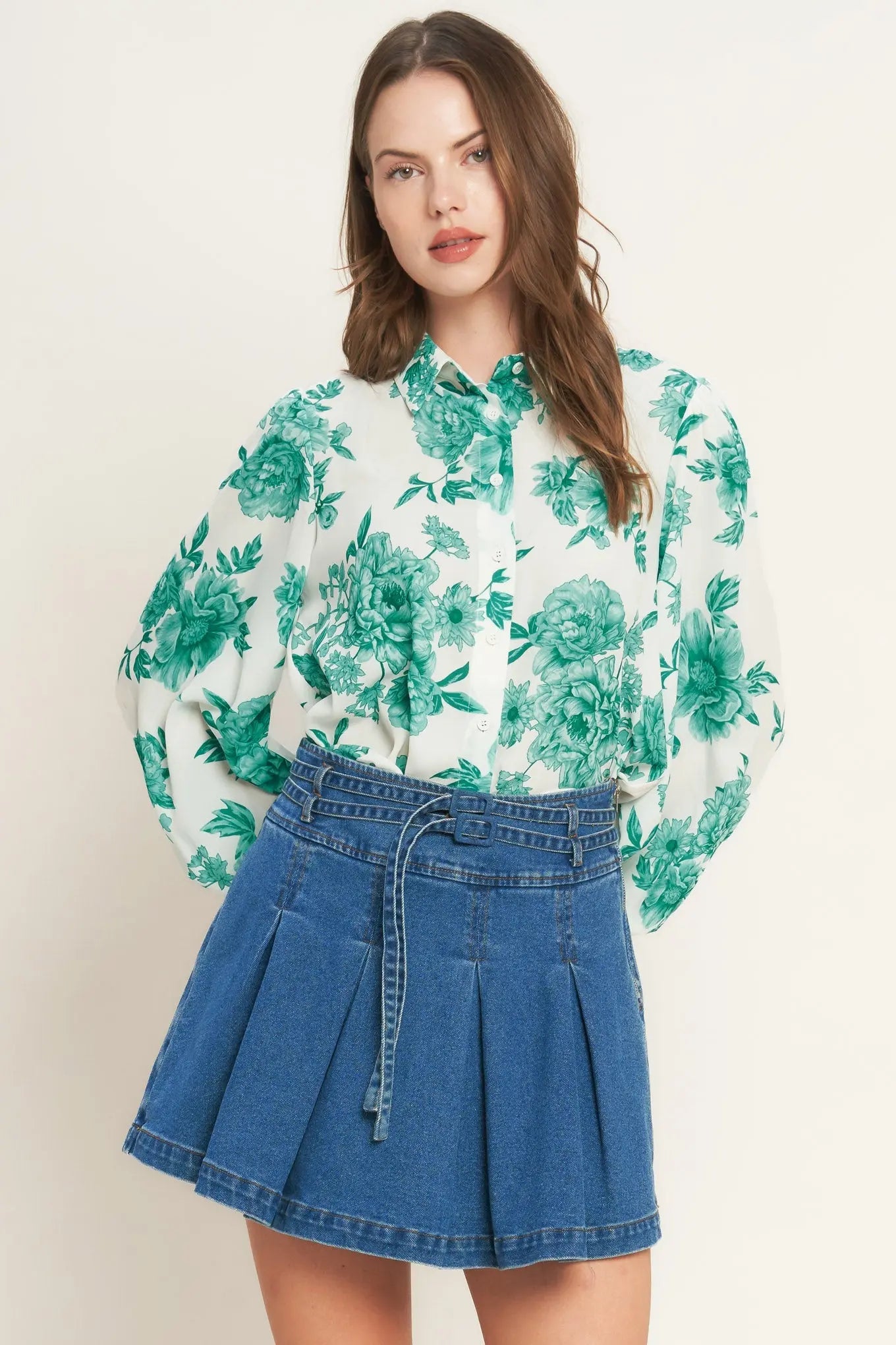 BOTANICAL POP WOVEN TOP Flying Tomato