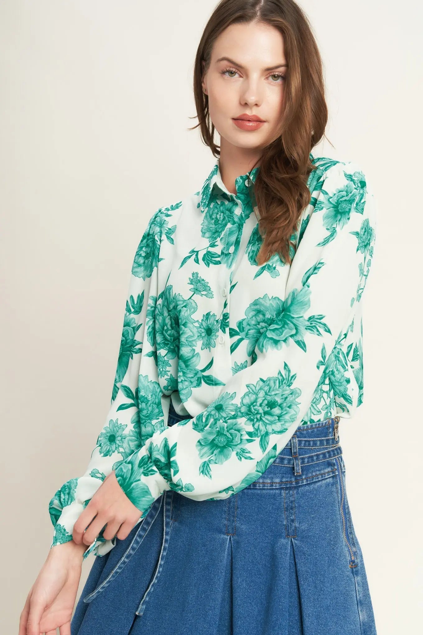 BOTANICAL POP WOVEN TOP Flying Tomato