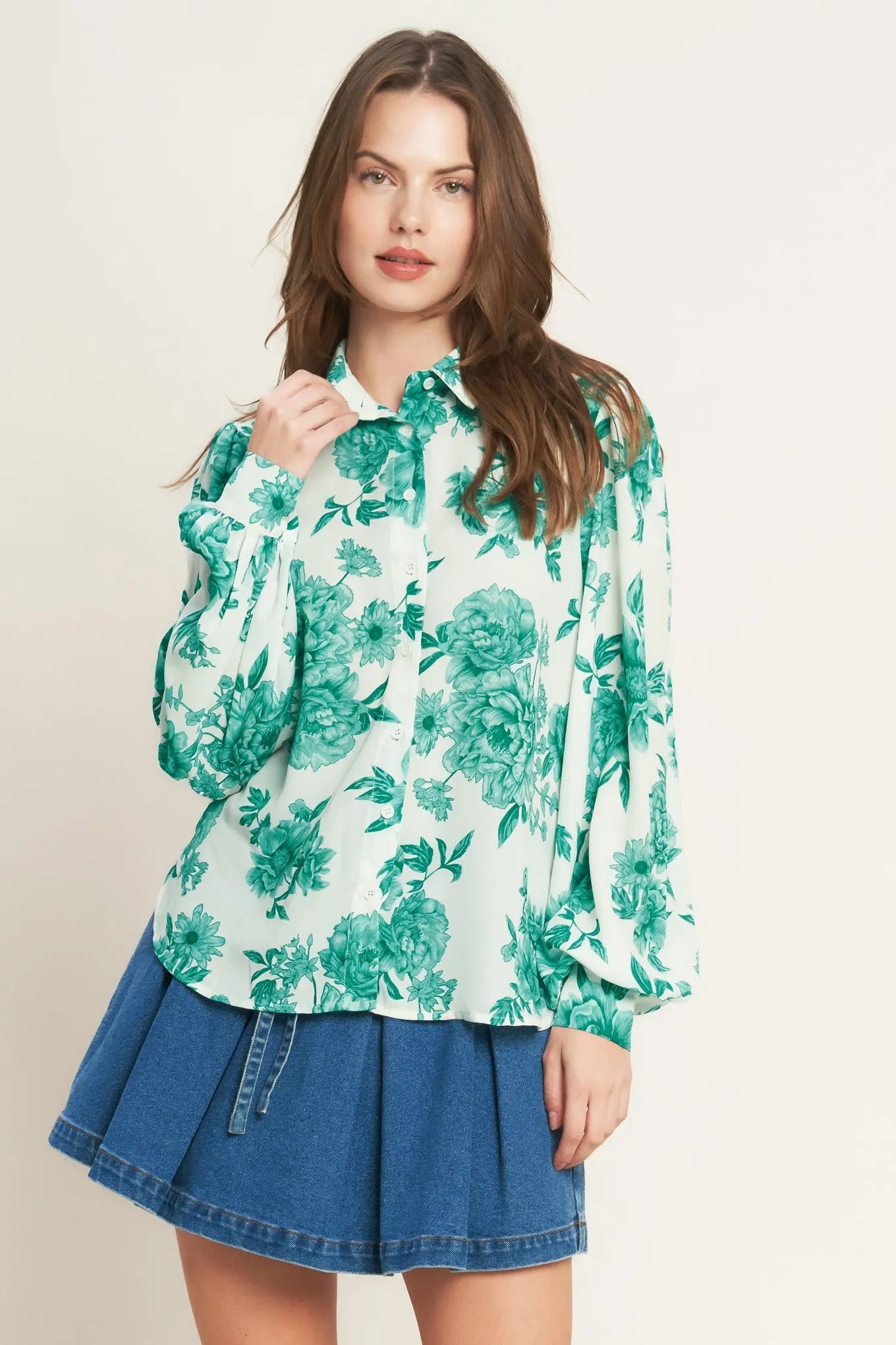 BOTANICAL POP WOVEN TOP Flying Tomato
