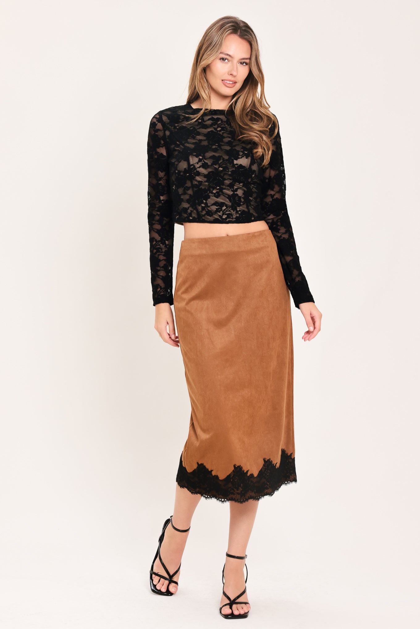 NOIR LACE MOONRISE WOVEN LACE CROP TOP