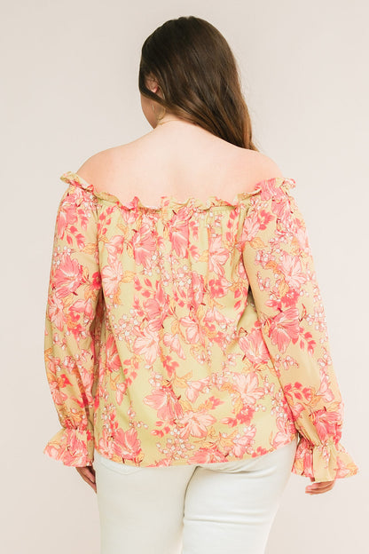 FEELS LIKE FATE WOVEN OFF SHOULDER TOP